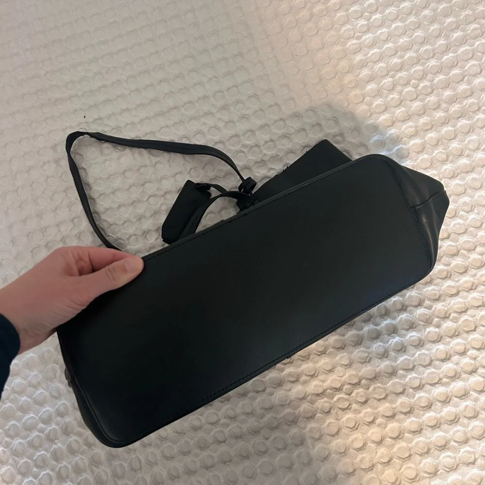 J. Crew Black Genuine Leather Tote Bag